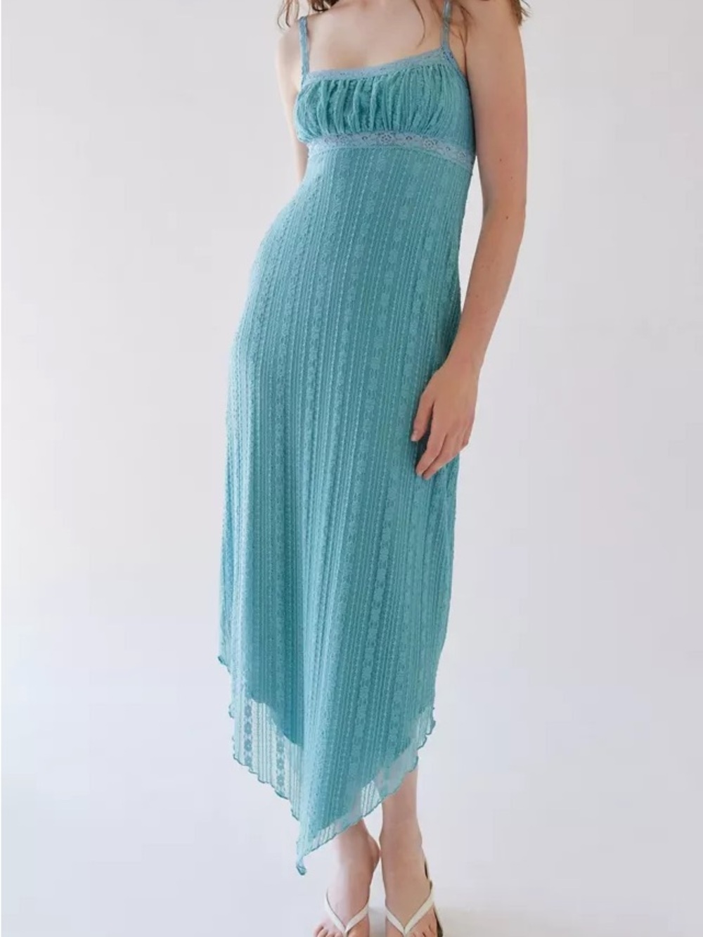 Urban Outfitters Teal Lace-Trim Maxi Dress